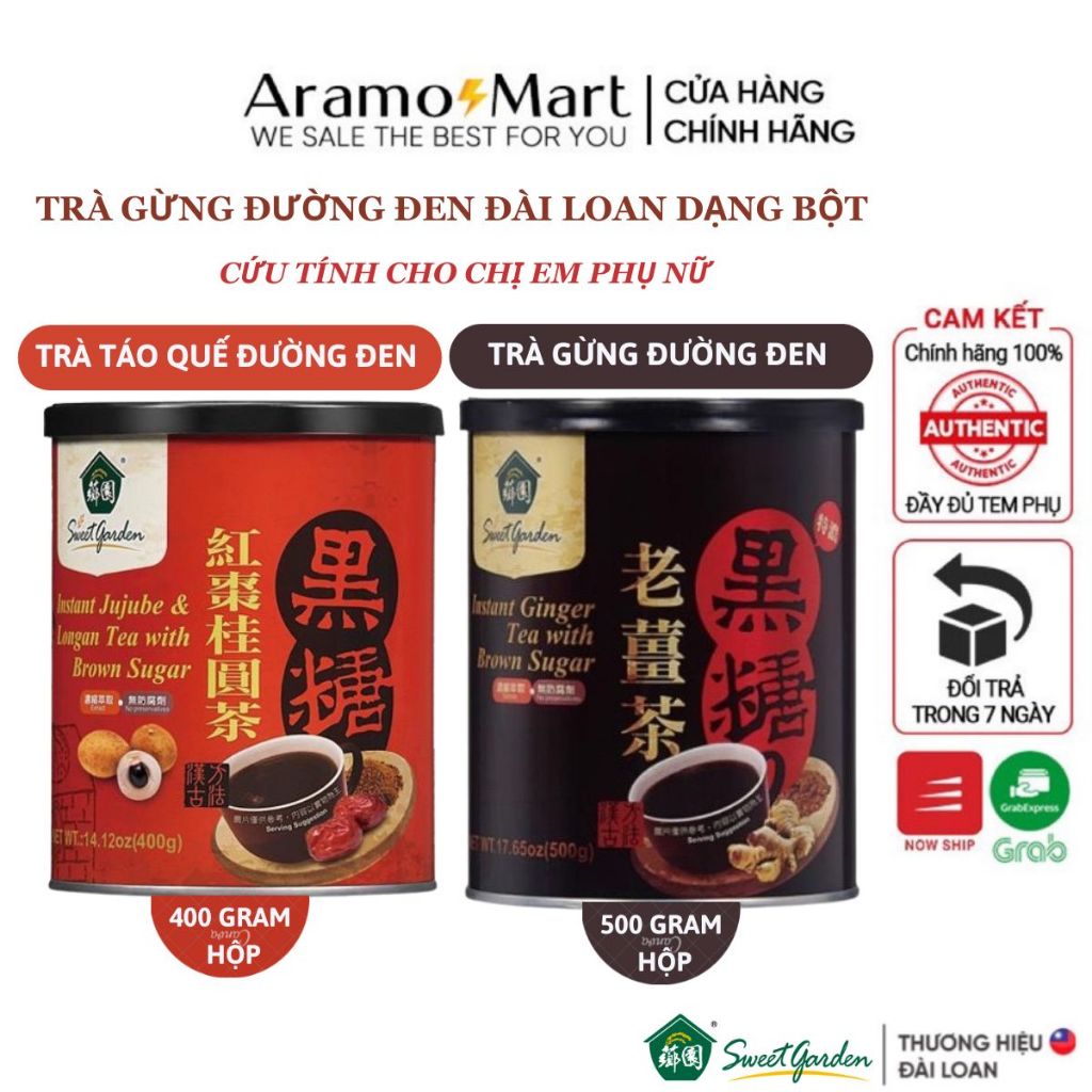 Trà gừng đường nâu Đài Loan dạng bột hoà tan tốt cho sức khoẻ ấm cơ thể 500 gram/ hộp