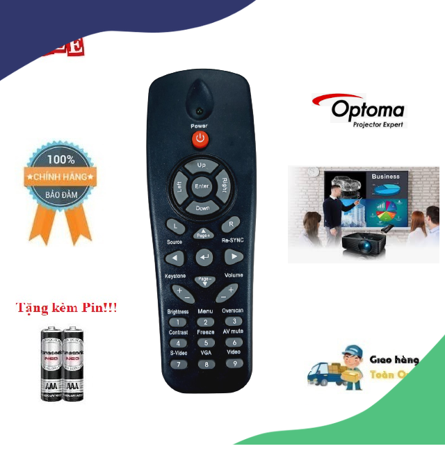 Remote Điều khiển máy chiếu Optoma- Hàng chính hãng Optoma  theo máy mới 100% Tặng kèm Pin