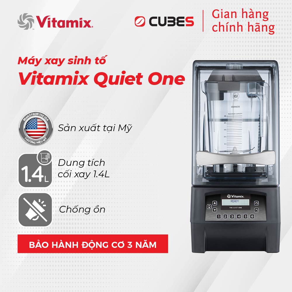 Máy xay sinh tố công nghiệp Vitamix The Quiet One - Giảm ồn, 1500W - Nhập khẩu chính hãng từ Mỹ - Bảo hành 12 tháng