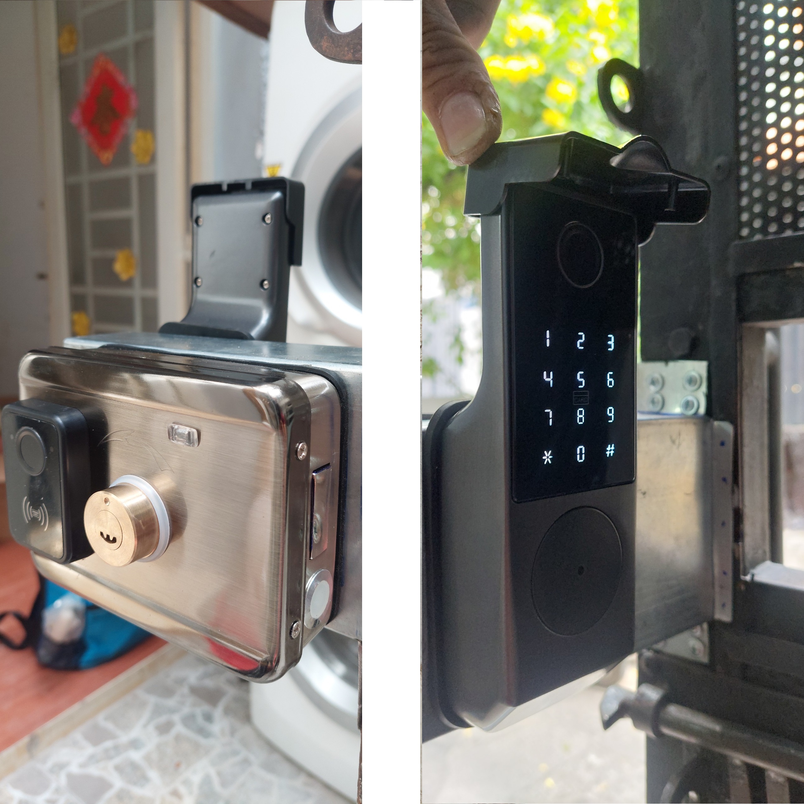 Khóa cổng sắt vân tay 2 mặt KC02 dùng APP TTlock quản lý người dùng trên điện thoại