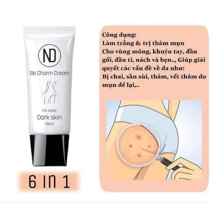 Kem xóa mờ thâm mông đa năng cho 6 vùng da lâu năm hiệu quả - ND Be Charm Cream 6 in 1