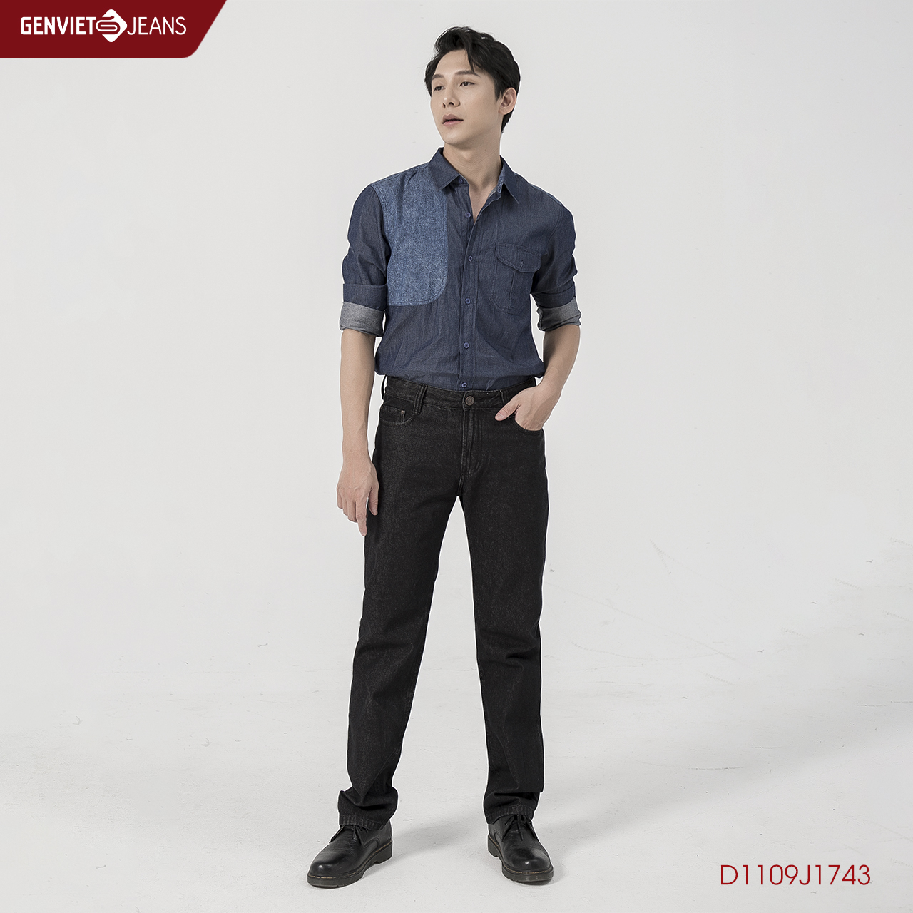 Quần dài jeans nam ống đứng d1109j1743 genviet