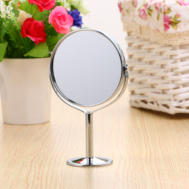 GƯƠNG TRANG ĐIỂM INOX TRÒN PHÓNG ĐẠI 2 MẶT GƯƠNG [Gương trang điểm để bàn Gương trang điểm Inox gương tròn 2 măt gương gương trang điểm dễ thương]