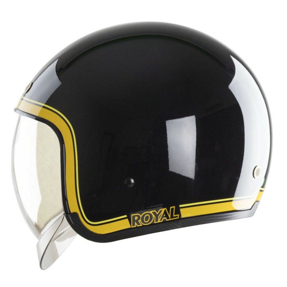 Mũ Royal M139 V10 Kính âm - Đen bóng viền vàng - Mũ bảo hiểm dấu kính cao cấp Royal