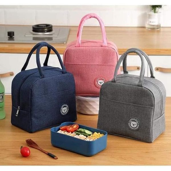 Túi giữ nhiệt đựng hộp cơm trưa Lunch Bag vải Oxford có lớp lót bạc cách nhiệt, giữ ấm size lớn