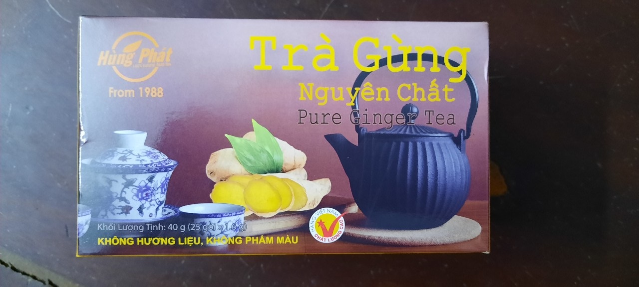 [HCM]TRÀ GỪNG NGUYÊN CHẤT HÙNG PHÁT (25 GÓI ) - PURE GINGER TEA