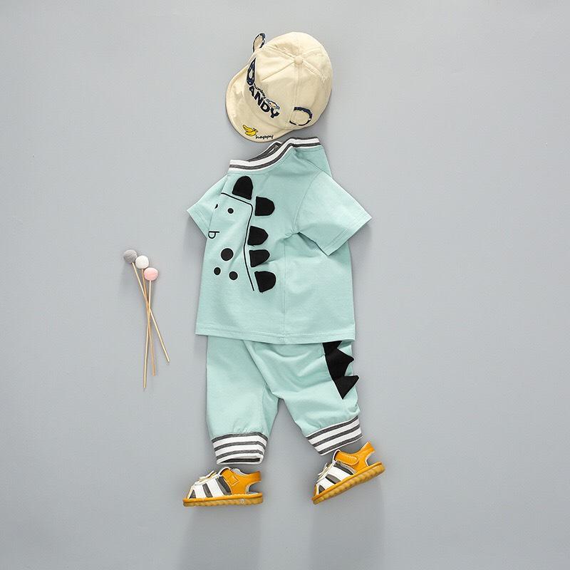 Đồ bé trai thun cotton hình khủng long siêu đáng yêu