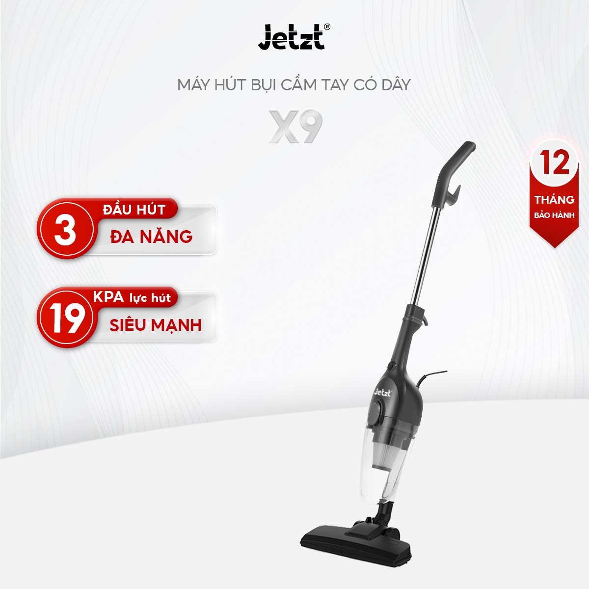 Máy hút bụi cầm tay có dây JETZT X9 , lực hút 19000PA