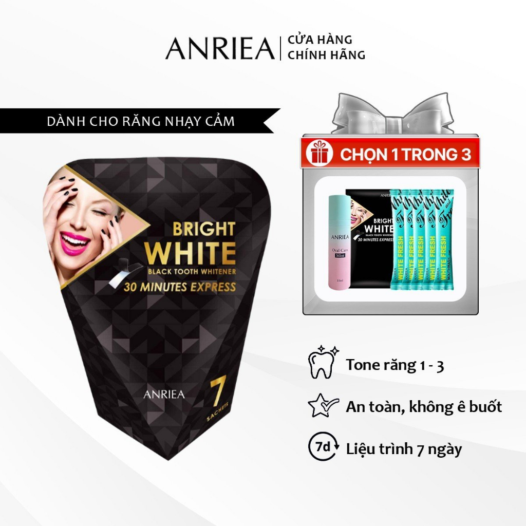 Liệu trình miếng dán trắng răng Anriea 7days không hóa chất