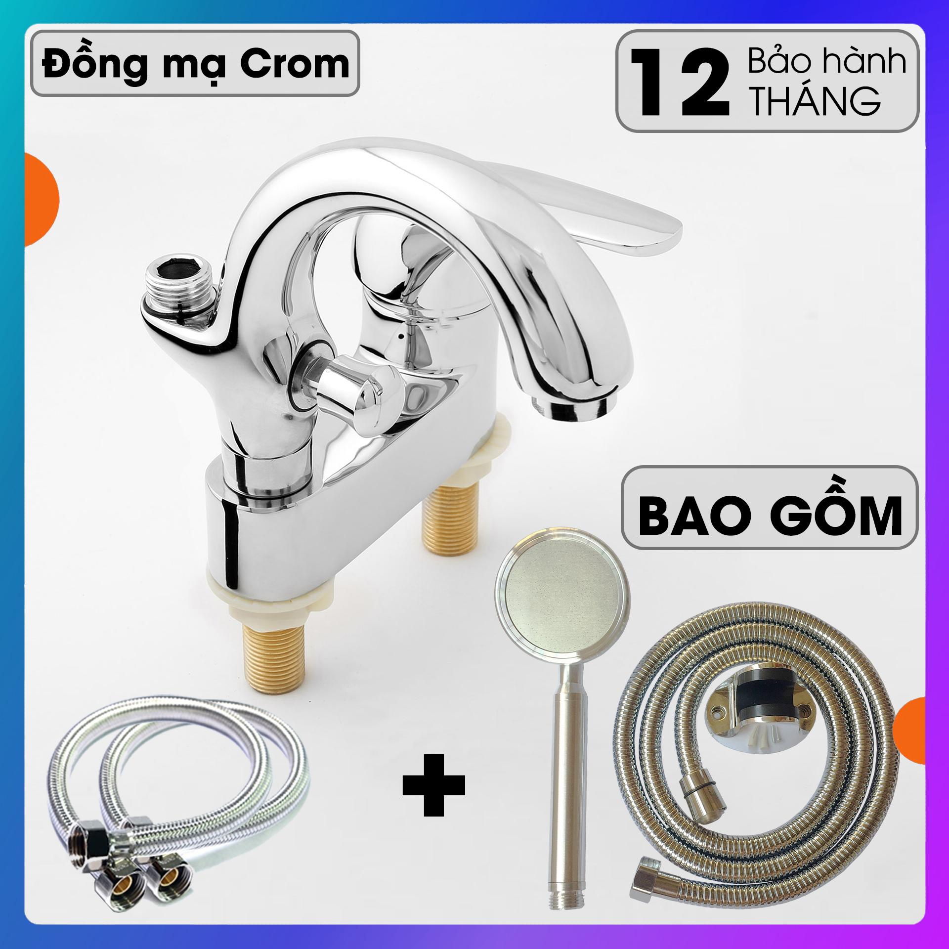 Bộ vòi chậu lavabo kết hợp sen tắm nóng lạnh - sen liền vòi - vòi chậu liền sen