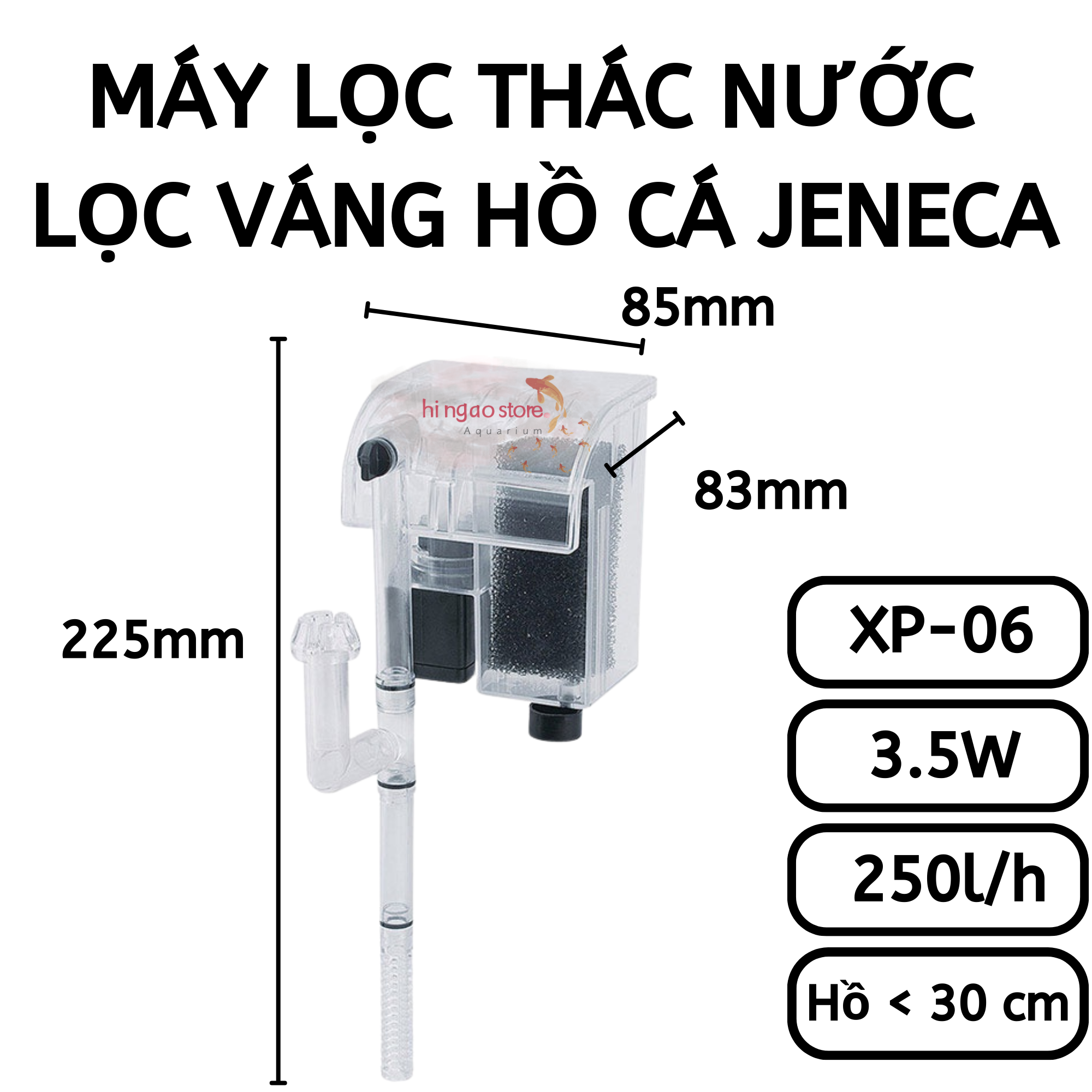 Lọc treo - lọc váng filter xp-06 jeneca dành cho hồ 30cm - máy lọc nước hồ cá | hingaostore.