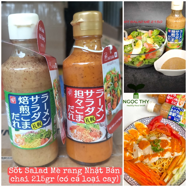 Sốt salad mè rang nhập khẩu từ Nhật Bản dùng ăn salad eatclean healthy chai 215gr