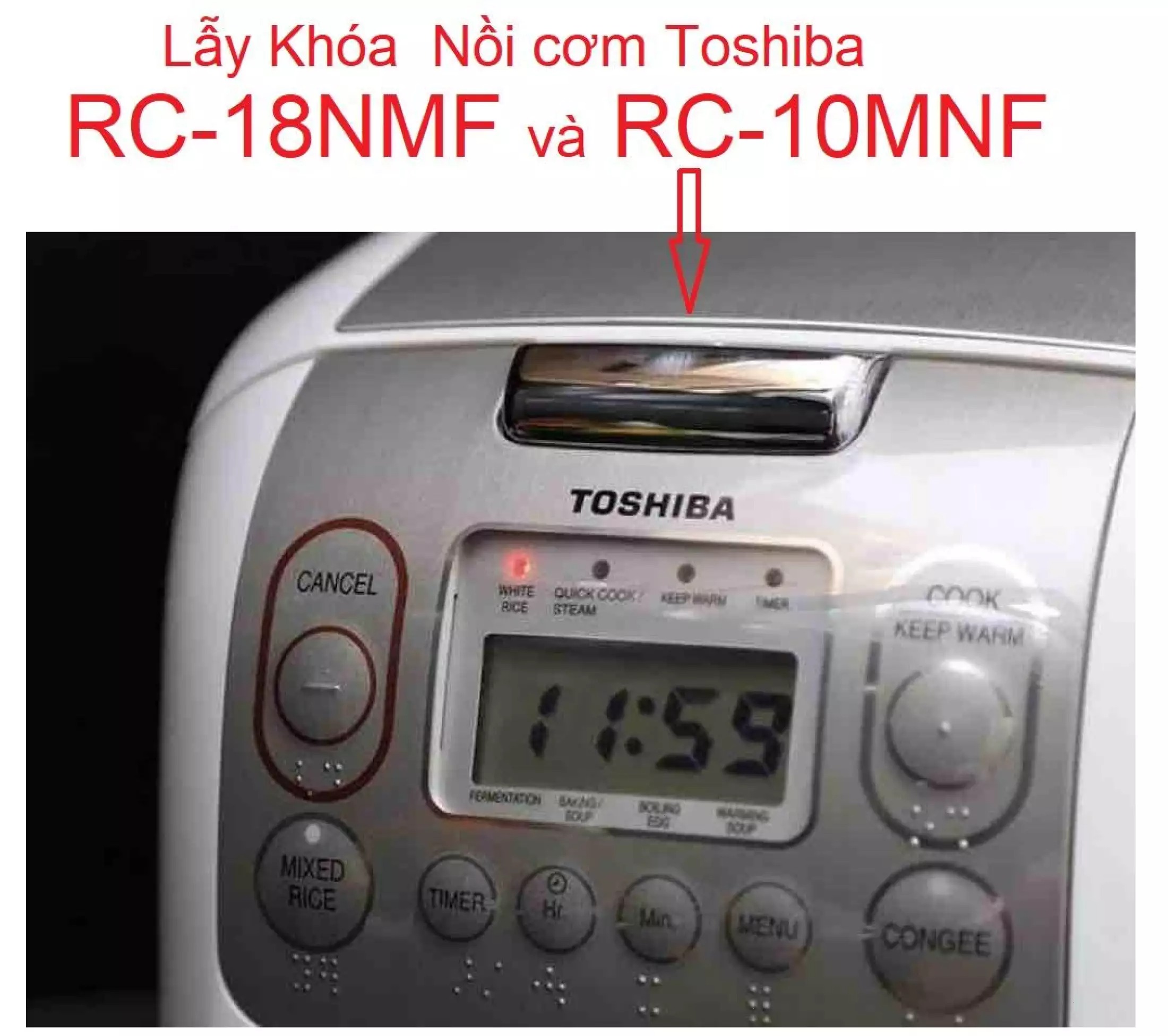 Lẫy Khóa Nồi cơm điện Toshiba RC-18NMF, RC-10MNF - Lẫy khóa Nắp, linh phụ kiện nồi cơm điện Toshiba