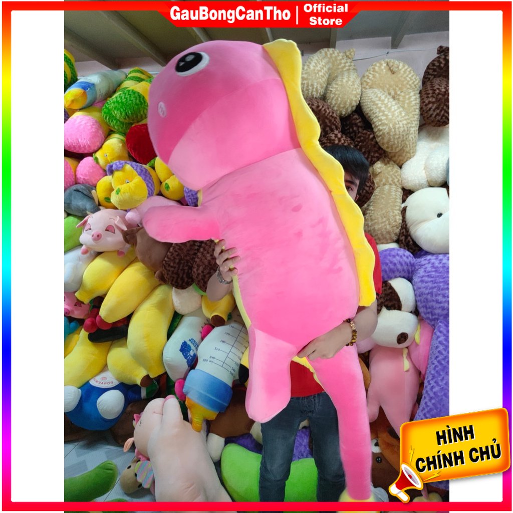 Khủng Long Nhồi Bông Đuôi Tim - Gối Ôm Gấu Bông Dài Mềm Mịn