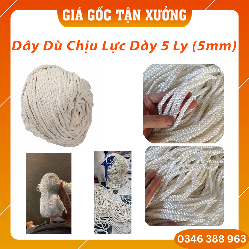 Dây dù chịu lực loại 5mm , dây dù đan lưới