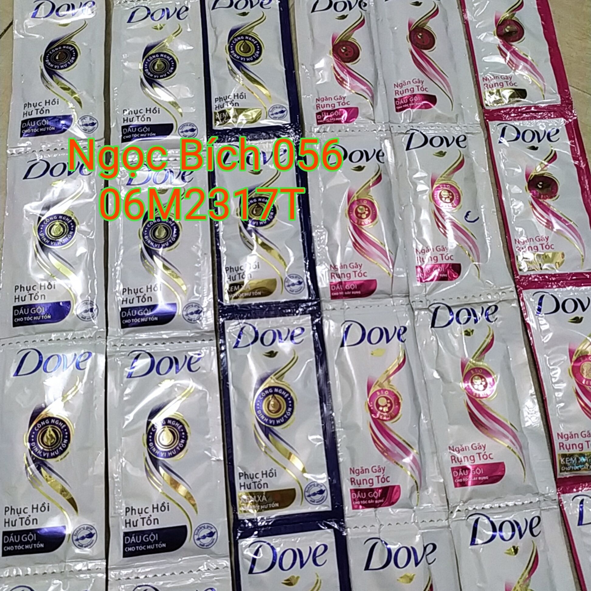 DOVE DÂY - DÂY DOVE GỘI - XẢ ( GÓI 6 GAM ) (LƯU Ý: Giá niêm yết trên bài là của 1 dây dầu gội Dove HOẶC 1 dây dầu xả Dove)