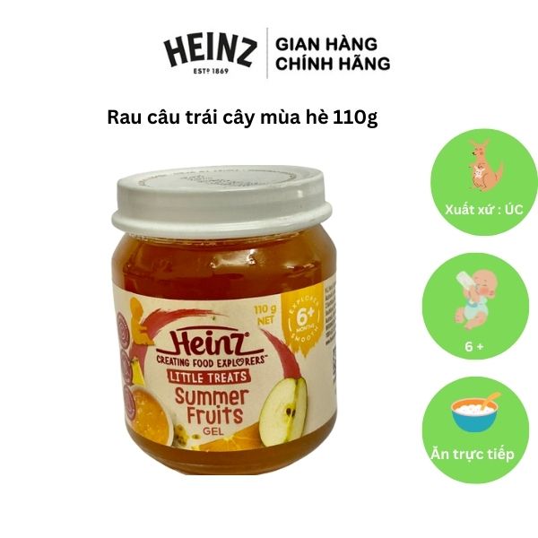 Lọ Rau Câu Trái Cây Mùa Hè HEINZ 110g (Bé 6 tháng tuổi) (Date 29/08/2024)