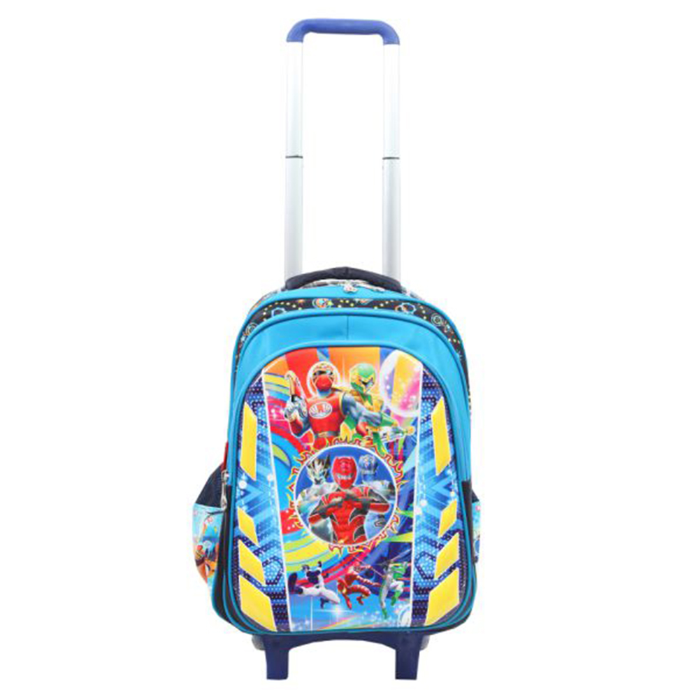 Balo kéo trẻ em, balo cho bé trai Hami 2067 Siêu nhân chống thấm nước, Cần kéo làm bằng hợp kim nhôm không gỉ, bánh xe cao su