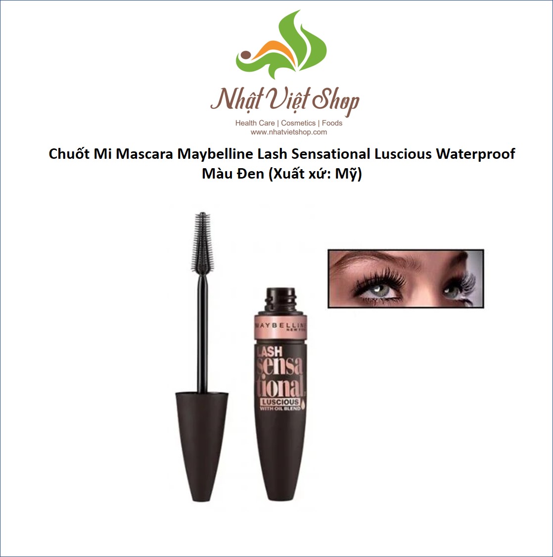 Chuốt Mi Mascara Maybelline Lash Sensational Luscious Waterproof 9ml - 704 Màu Đen