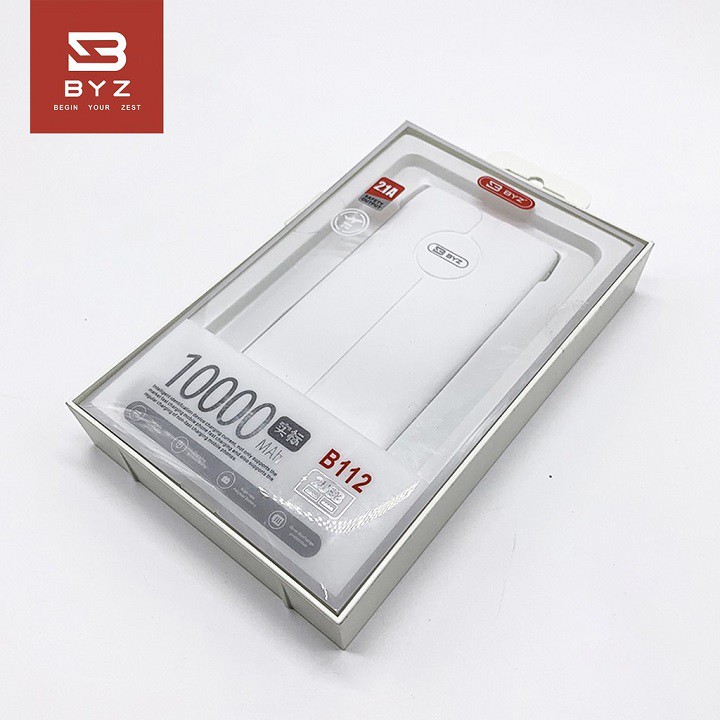 [HCM]PIN SẠC DỰ PHÒNG BYZ-B112 10.00Mah Chống Xước Chống Trầy. Hỗ Trợ Sạc NhanhTương Thích Nhiều Thiết Bị Thiết kế Nhỏ Gọn.Chính Hãng BYZ Bảo Hành 12 Tháng.