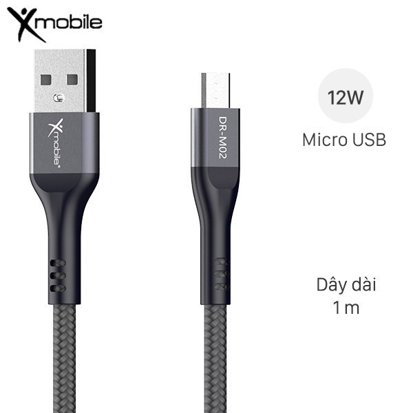Cáp micro usb 1m xmobile dr-m02 new giá rẻ chính hãng 100% bảo hành 12 tháng