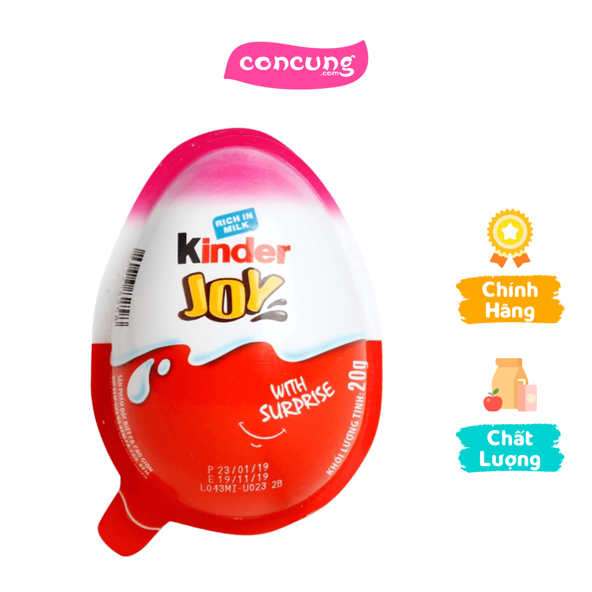 Kẹo trứng Kinder Joy cho bé gái, 20g