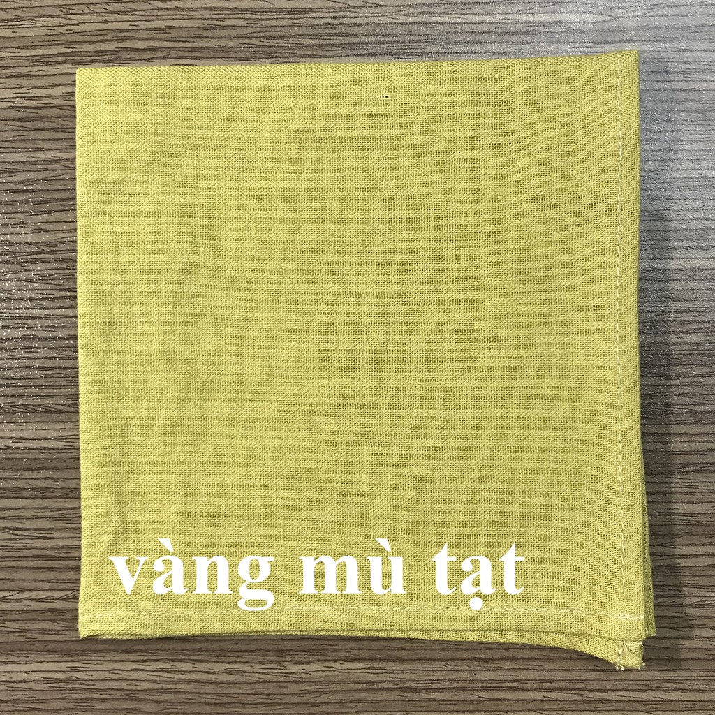 Khăn tay (Khăn mùi xoa) vải linen trơn dùng để thêu thủ công 30x30cm (khăn tập thêu)