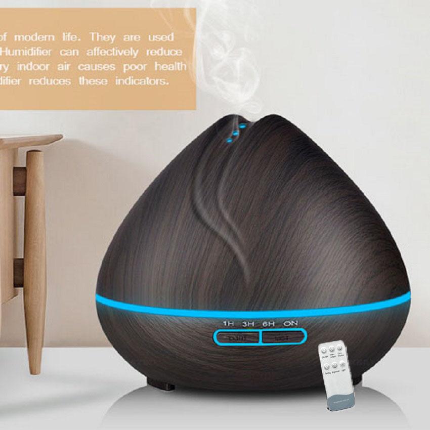 [TẶNG ĐIỀU KHIỂN + TINH DẦU] Máy khuếch tán tinh dầu máy xông tinh dầu siêu âm cao cấp hình búp sen dung tích 500ml.