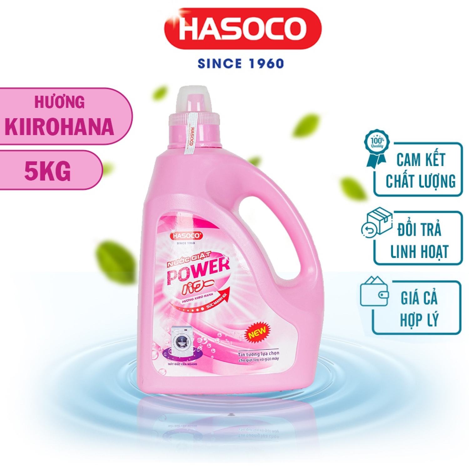 Nước Giặt Power Cửa Trước Hương Kiiro hana Can 5kg
