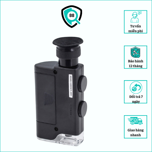 Kính lúp cầm tay có đèn mini 200x-240x kèm hộp đựng vô cùng tiện lợi