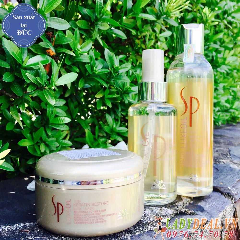 Combo bộ sản phẩm chăm sóc tóc SP Wella Keratin phục hồi tóc hư tổn
