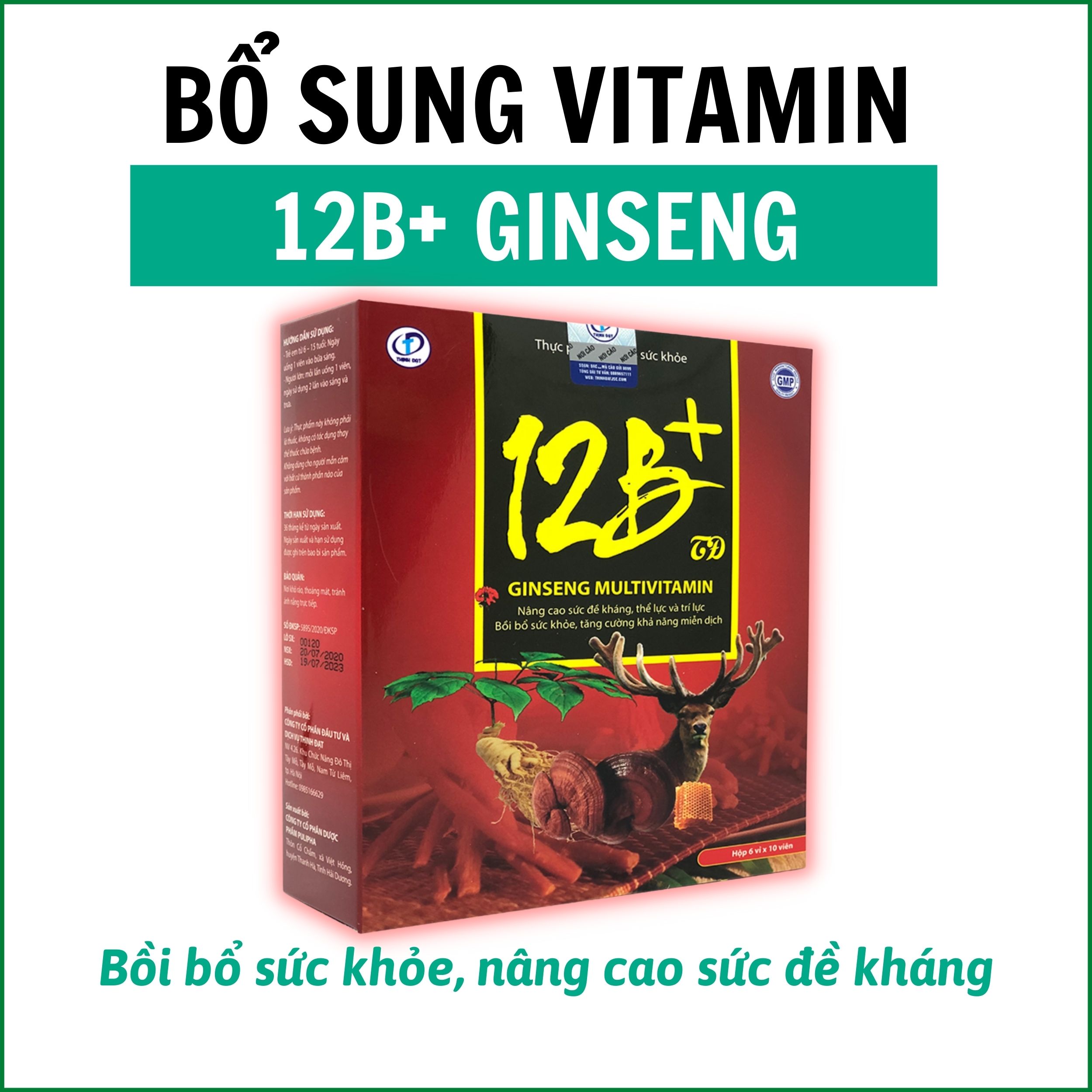 12 B+ Multivitamin [CHÍNH HÃNG]: Bố sung Vitamin + Giúp tăng cường sức đề kháng cho cơ thể + Giúp tăng cường miễn dịch (Hộp 60 viên)