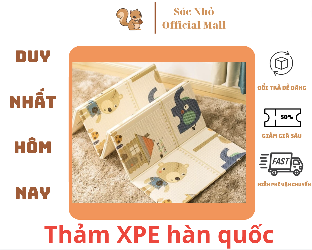 Thảm xốp xpe gấp gọn trải sàn chống va đập 1m8x2m