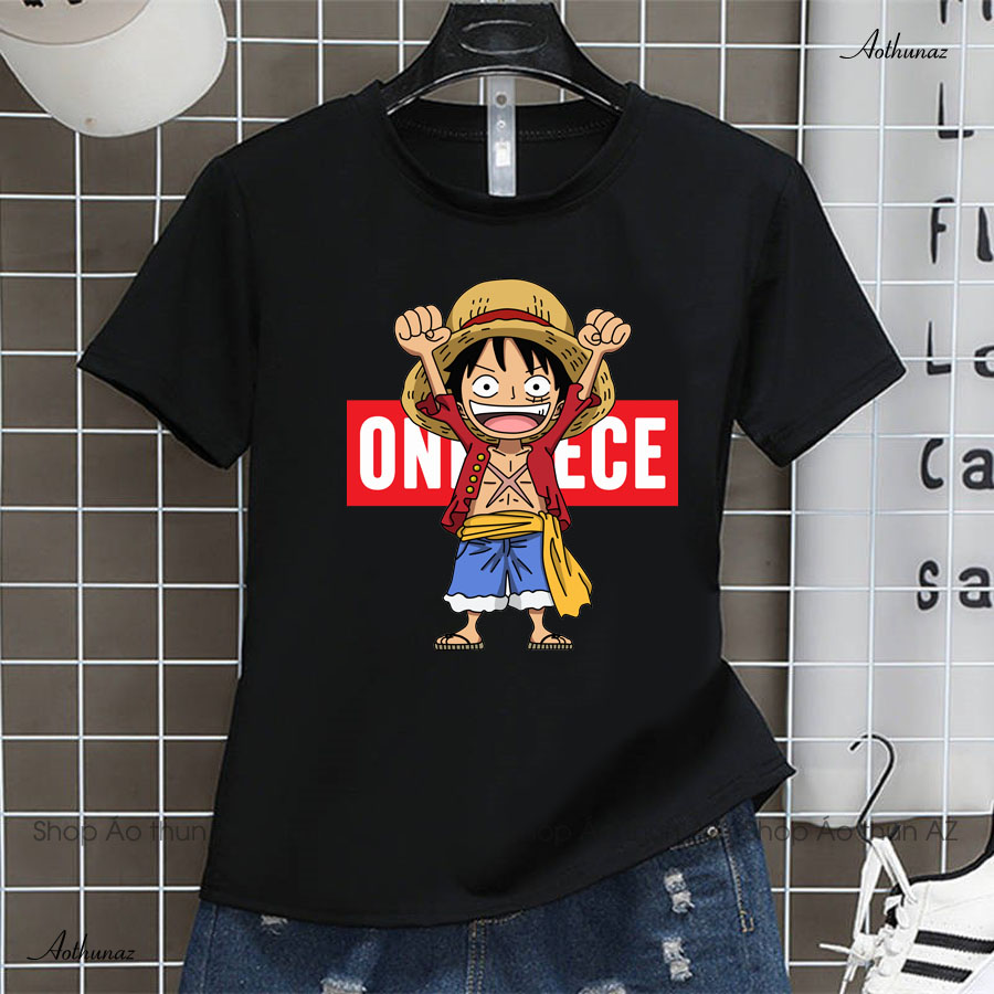 Áo thun Anime One Piece Luffy độc đáo màu đen - Vải Cotton Thái M2444