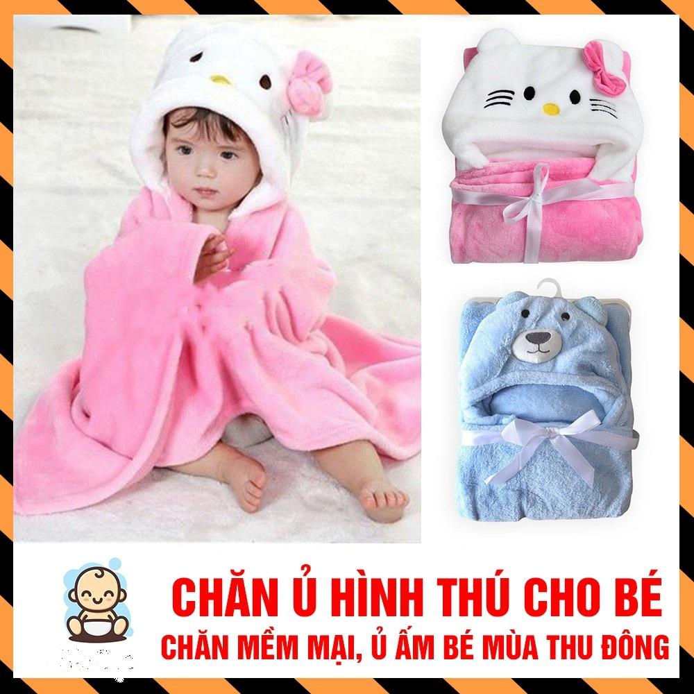 Chăn ủ lông hình thú Kitty hồng cho bé gái