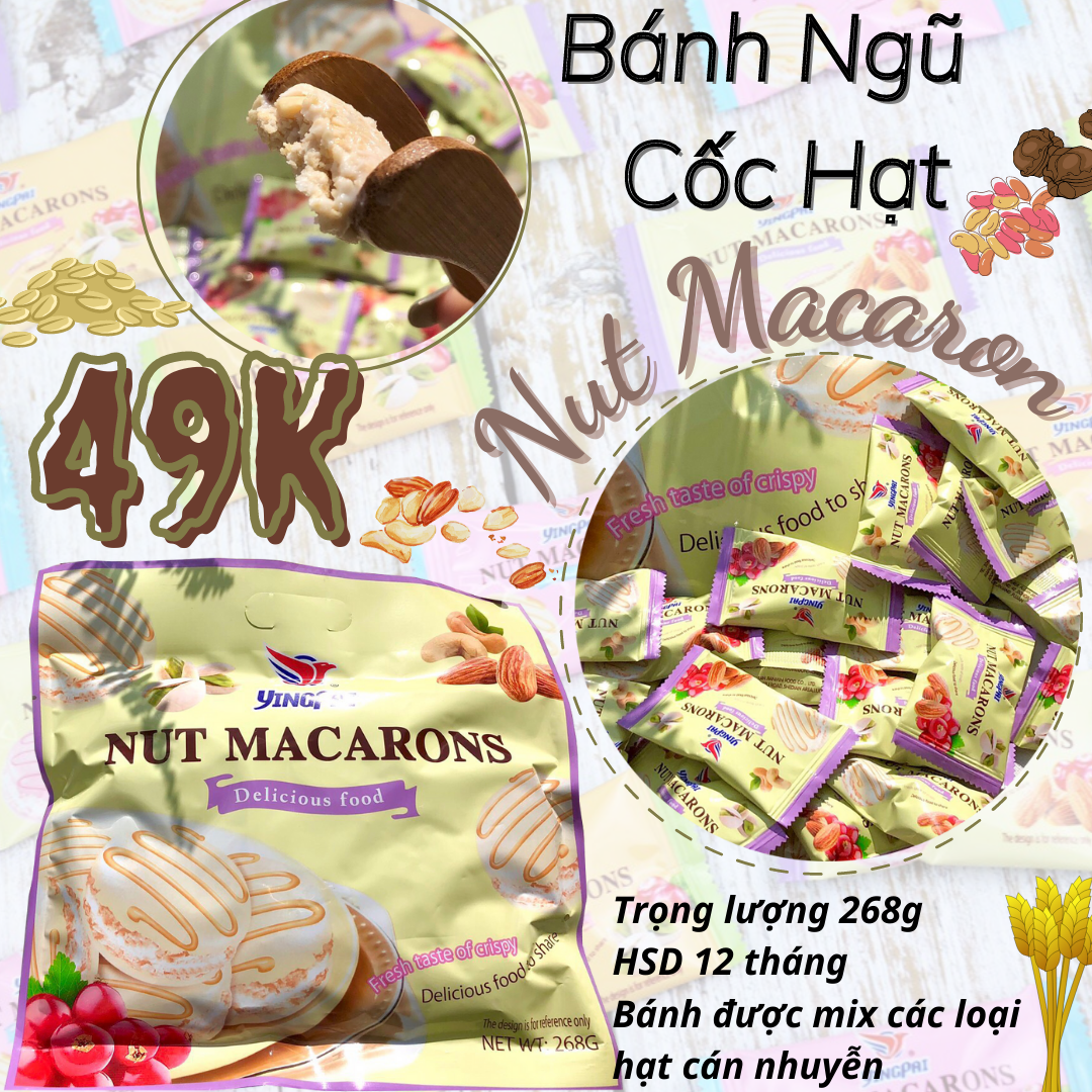 BÁNH HẠT NGŨ CỐC NUT  MACARONS