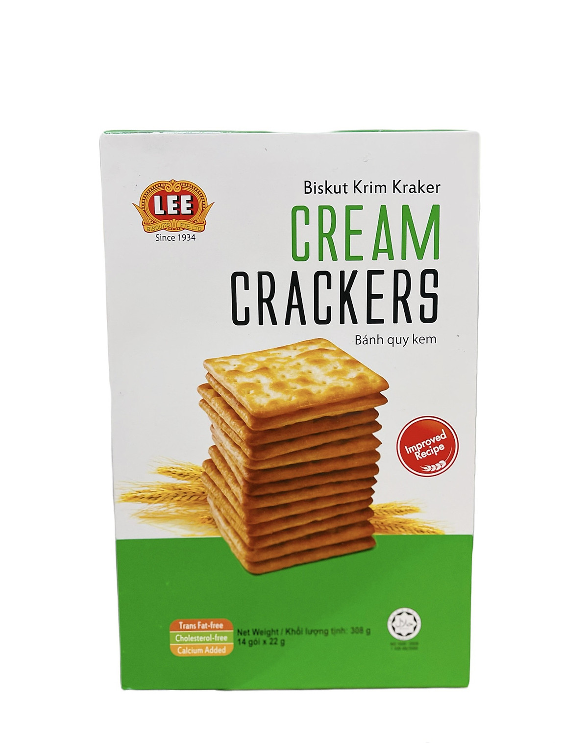 Bánh Quy Kem Lúa Mạch Lee Cream Crackers Hộp 308g