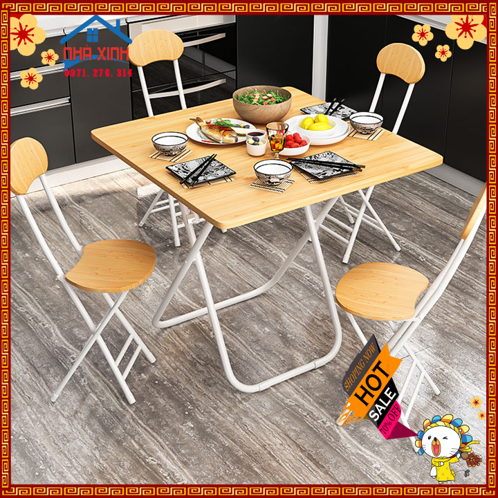 Combo Bộ Bàn Ăn gỗ Gấp Gọn Siêu Thông Minh, Tiện Lợi, Combo bộ bàn ghế uống trà cafe thư giãn đọc sách. Nhiều màu sắc chọn lựa [Hàng Sẵn Có]===[CHAT HOẶC LIÊN HỆ VỚI SHOP ĐỂ CHỌN MÀU]