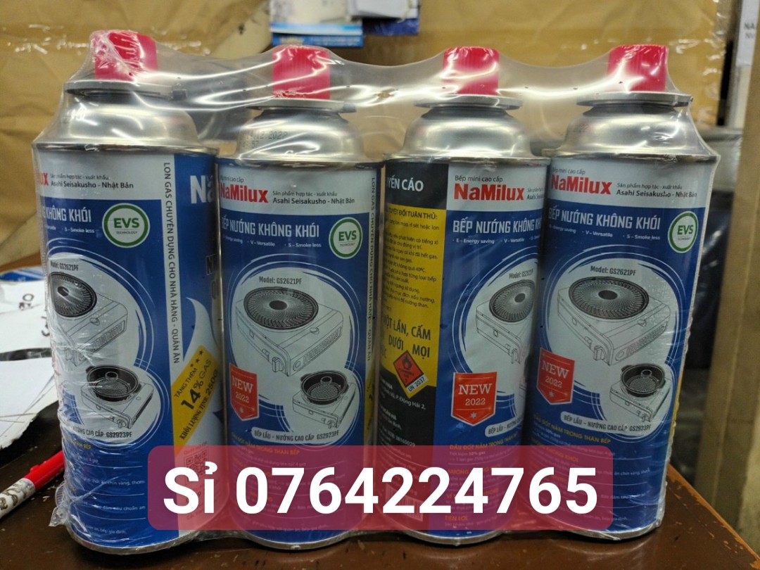 Lốc 4 lon gas namilux 2s 250gr mẫu mới