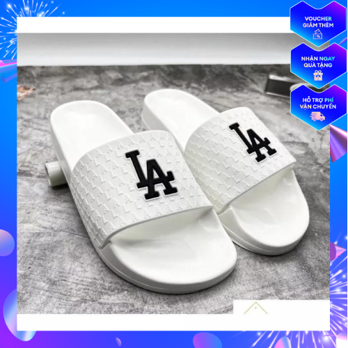 Dép nam nữ quai ngang thời trang mlb la full đen - dép hot 2022 - cammy store - giày dép nam nữ hottrend