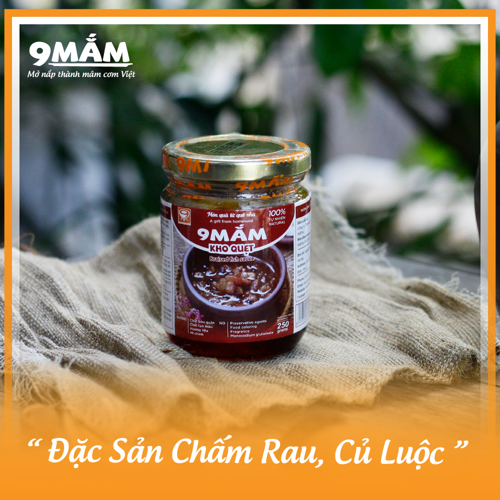 KHO QUẸT 9MẮM (LỌ 250G) -  Mắm chưng, sốt chấm, nước chấm rau củ. Đặc sản miền Tây, Nam Bộ.