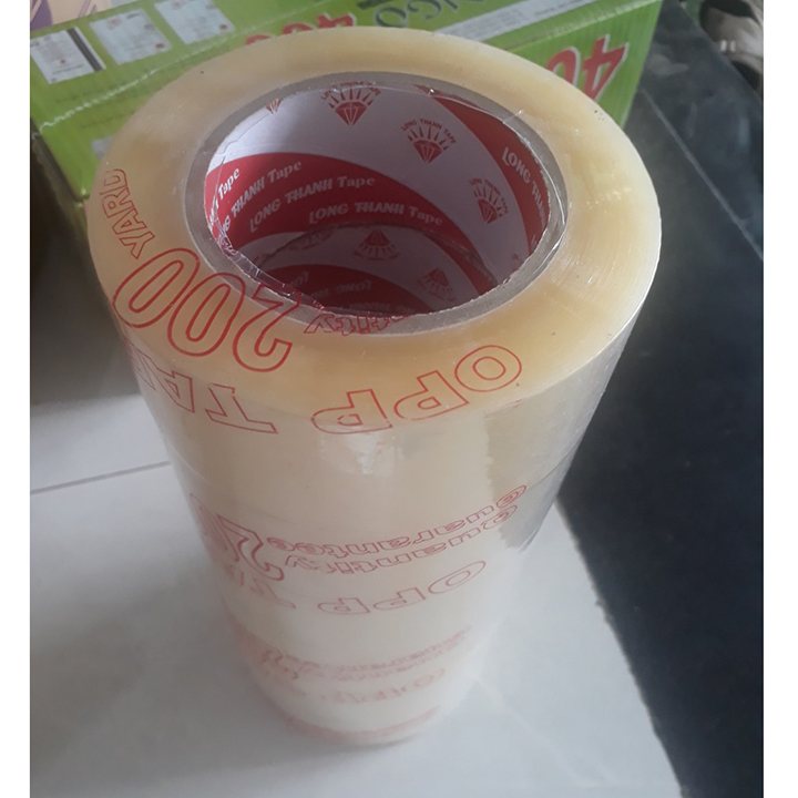 Combo 6 cuộn Băng keo trong dán thùng dày 200yard 2kg/cây