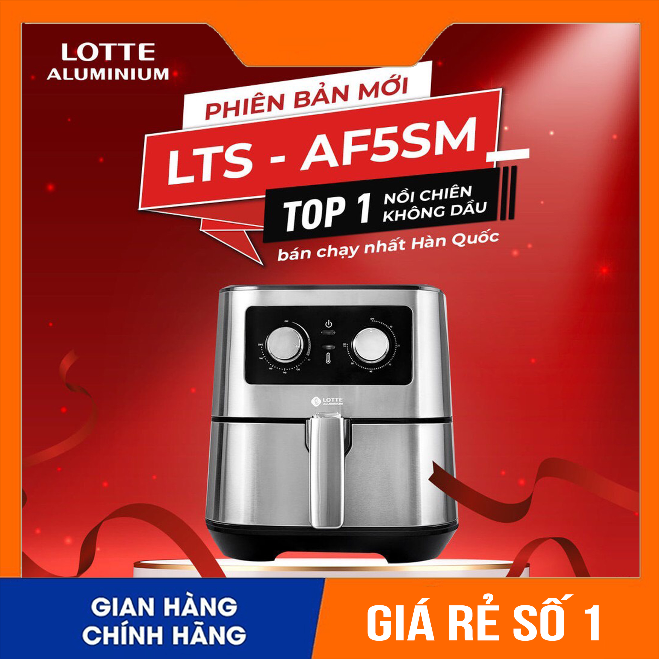 Nồi Chiên Không Dầu Lotte 5.5 Lít LTS - AF5SM Chính Hãng Nhập Khẩu Nguyên Chiếc - Nồi Chiên Không Dầu Hàn Quốc Bán Chạy Nhất 2021