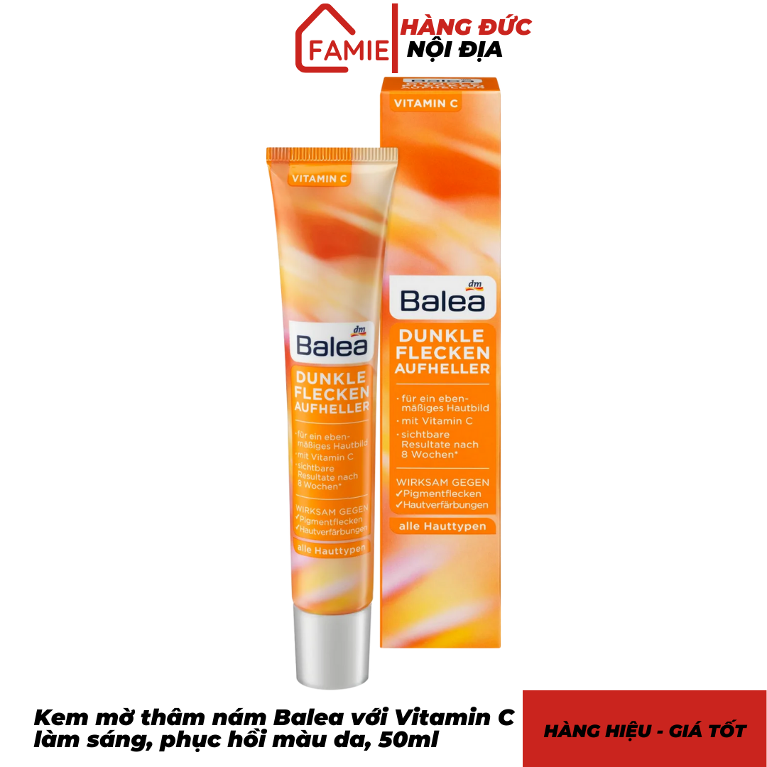 Kem mờ thâm nám Balea với vitamin C làm sáng, phục hồi màu da, tuýp 50ml - Hàng Đức