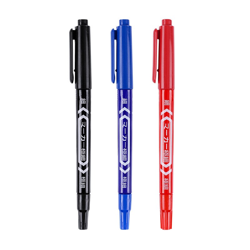 Hộp 10 bút lông dầu, bút dạ kính, ghi túi trữ sữa, bút ghi nhãn đĩa CD, mực dầu không xoá, viết trên nhiều chất liệu