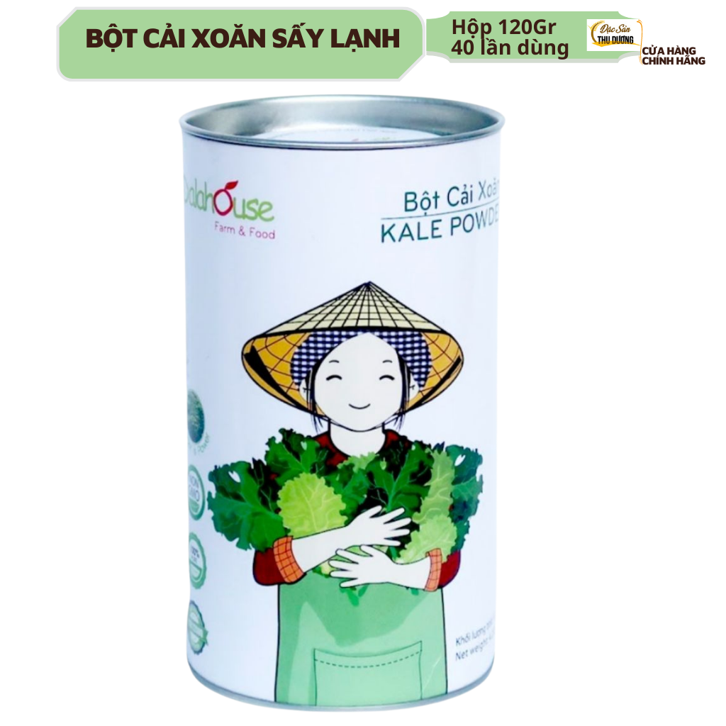 Bột cải xoăn sấy lạnh Dalahouse - Hộp 40 lần dùng - Giảm cân, thải độc, bổ sung canxi hữu cơ