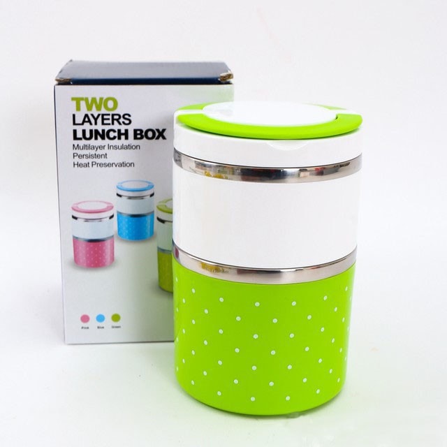 [HCM]Camen 2 tầng Inox 2 lớp giữ nhiệt cao cấp chấm bi 930ml