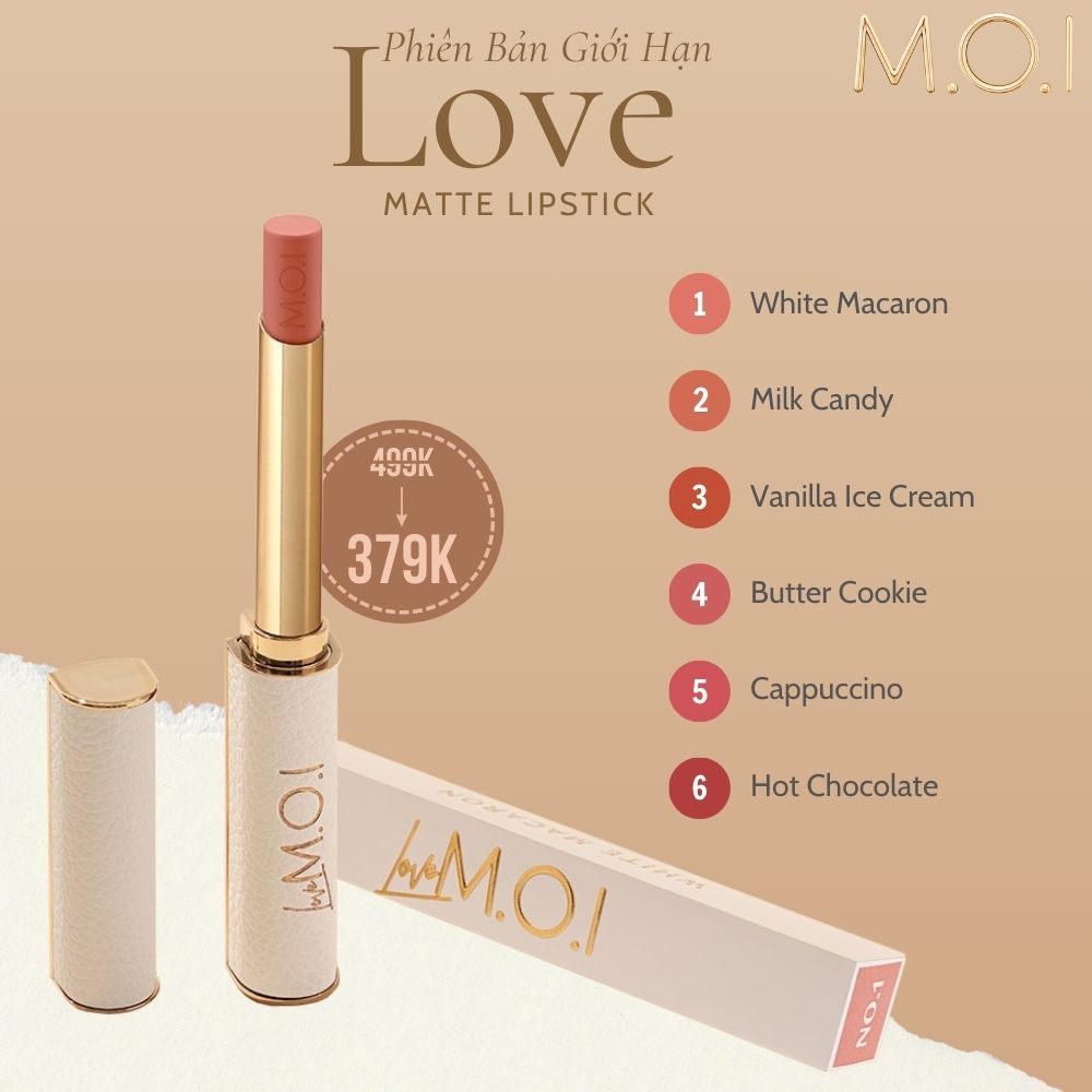 Mỹ phẩm Hồ Ngọc Hà chính hãng - Son thỏi cao cấp phiên bản giới hạn Love M.O.I Cosmetics (2.2g) chính hãng