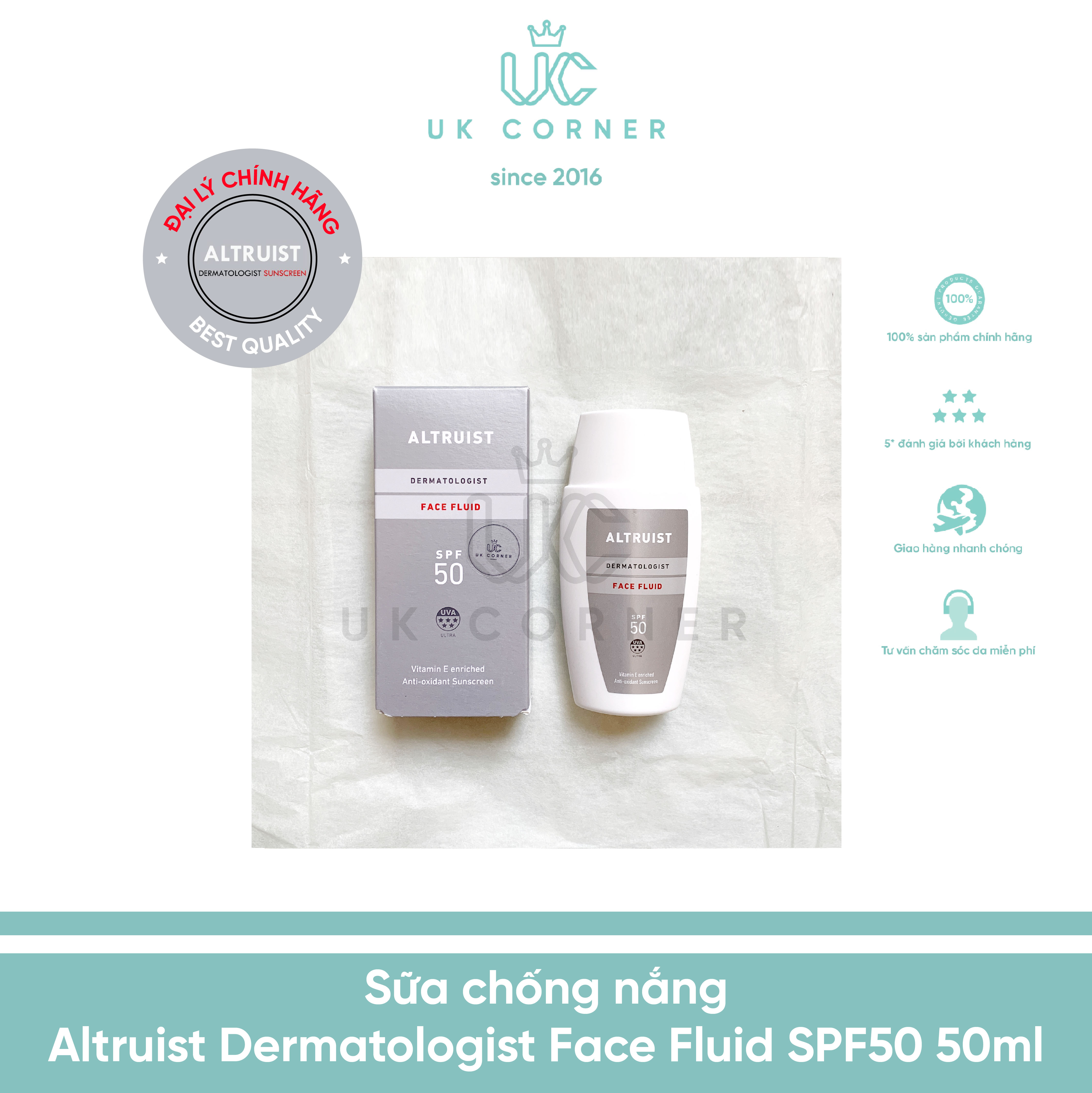 Sữa chống nắng Altruist Dermatologist Face Fluid SPF50 50ml