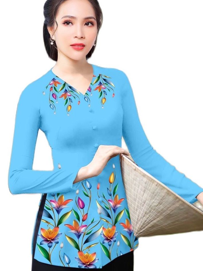 Áo bà ba in 4d -áo lẻ không kèm quần-mẫu mới